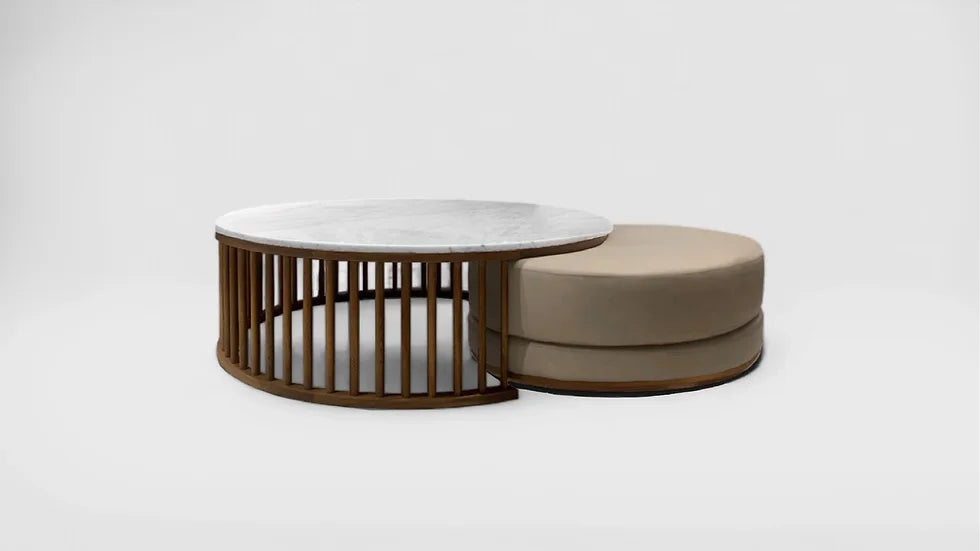 Fénix Coffee Table with GIO Pouf by Zientte