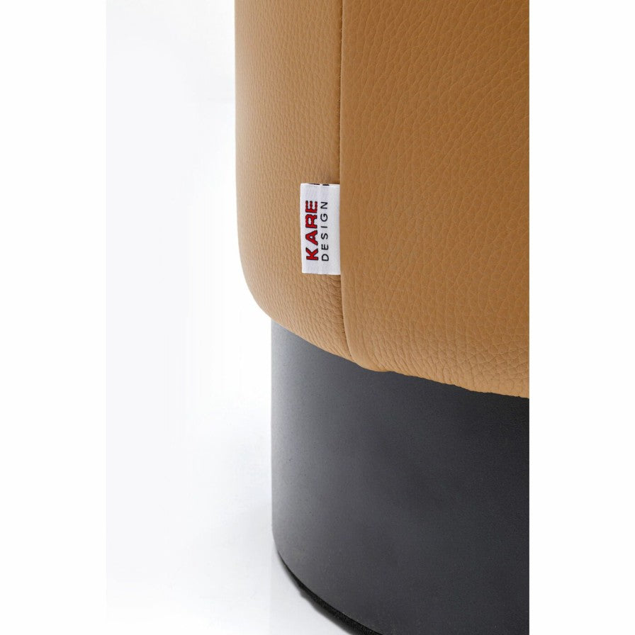 Stool Cherry Leather Brown Ø36cm