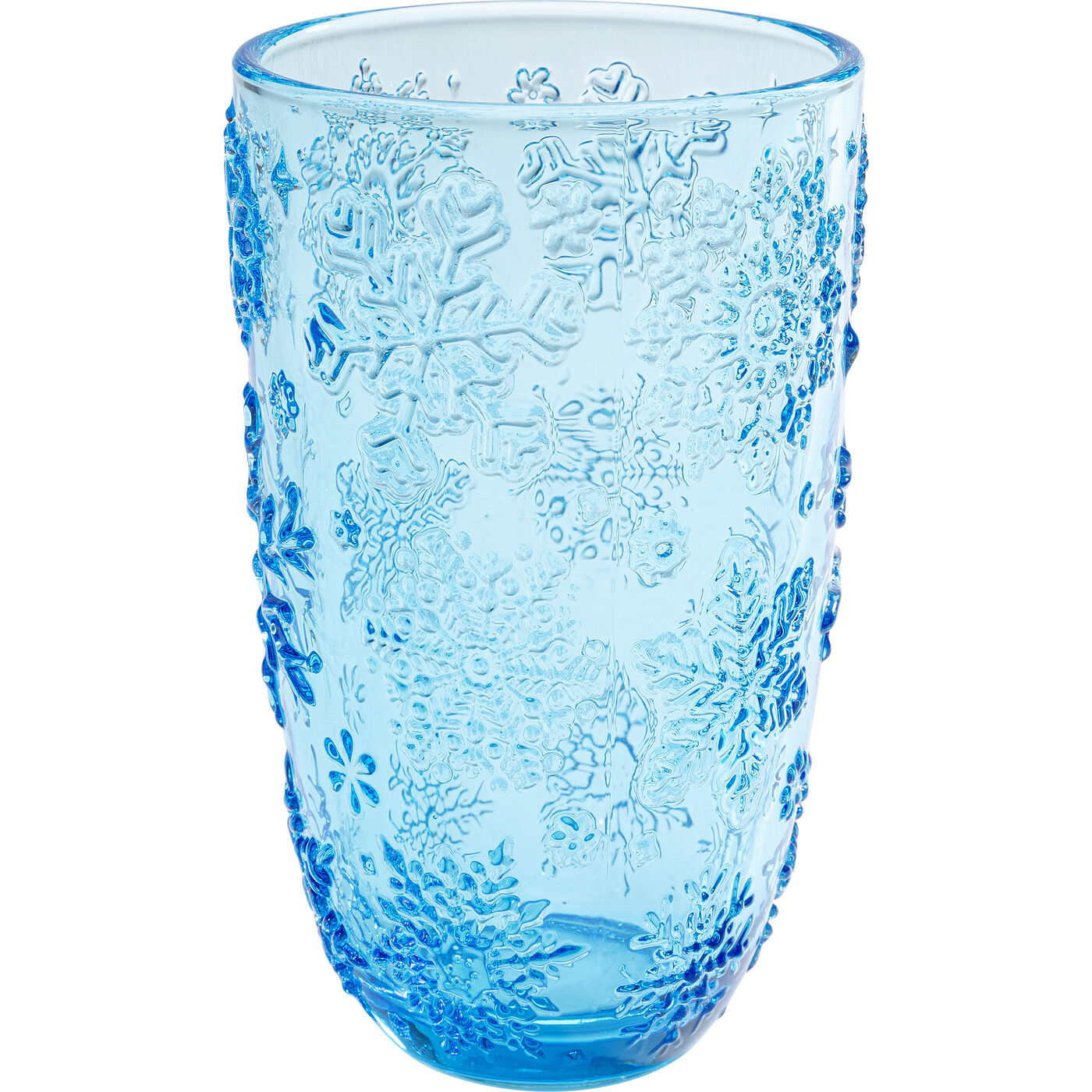 Water Glass Ice Flowers Blue