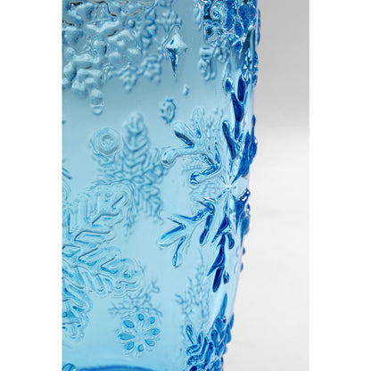 Water Glass Ice Flowers Blue