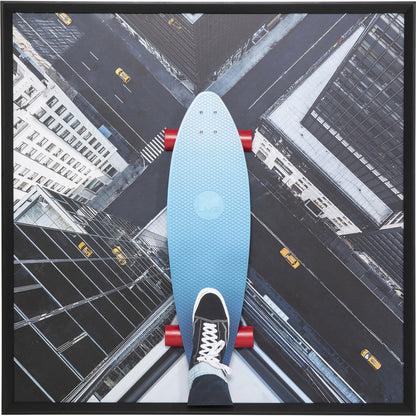 Framed Picture Skyline Skater 149x149cm