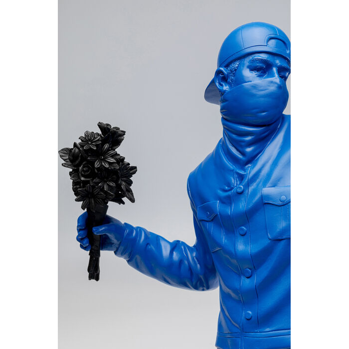 Deco Figurine Street Art Bouquet Blue 67cm