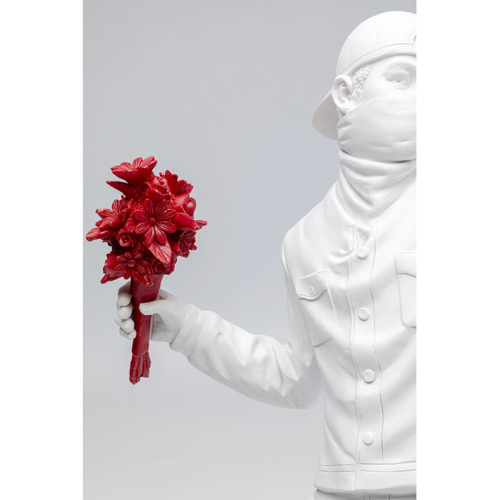 Deco Figurine Street Art Bouquet White 67cm