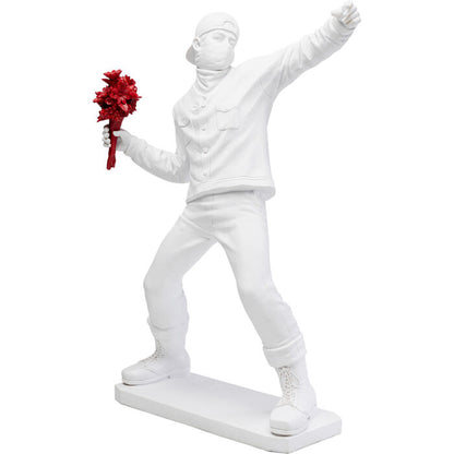 Deco Figurine Street Art Bouquet White 67cm