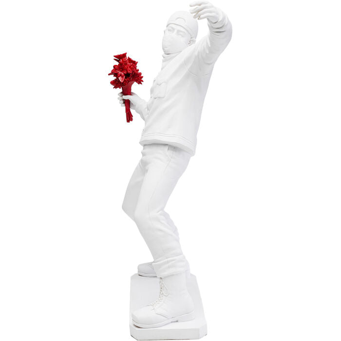 Deco Figurine Street Art Bouquet White 67cm