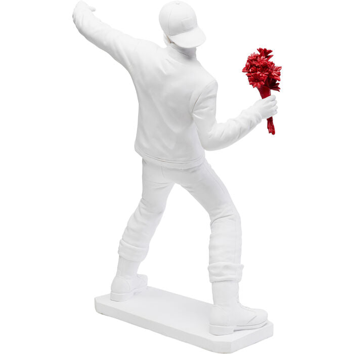 Deco Figurine Street Art Bouquet White 67cm