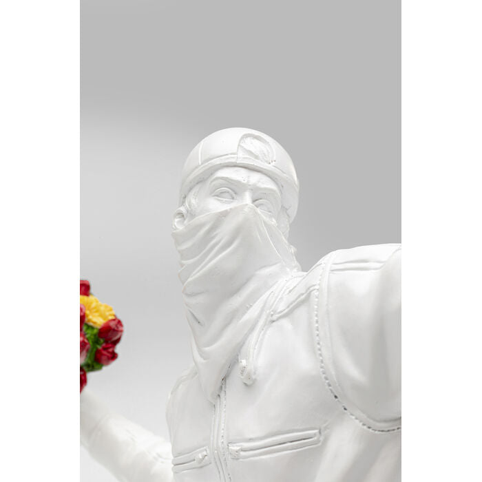 Deco Figurine Street Art Bouquet White 27cm