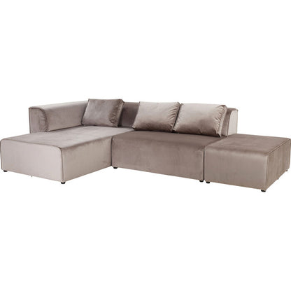 Corner Sofa Infinity Velvet Taupe Left