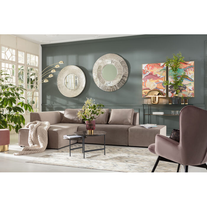 Corner Sofa Infinity Velvet Taupe Left