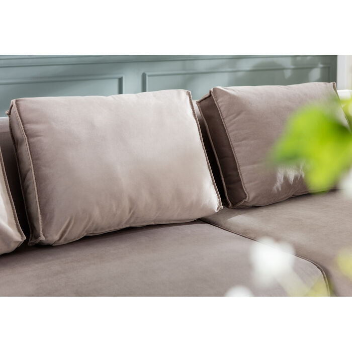 Corner Sofa Infinity Velvet Taupe Left