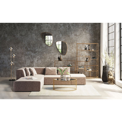 Corner Sofa Infinity Velvet Taupe Left