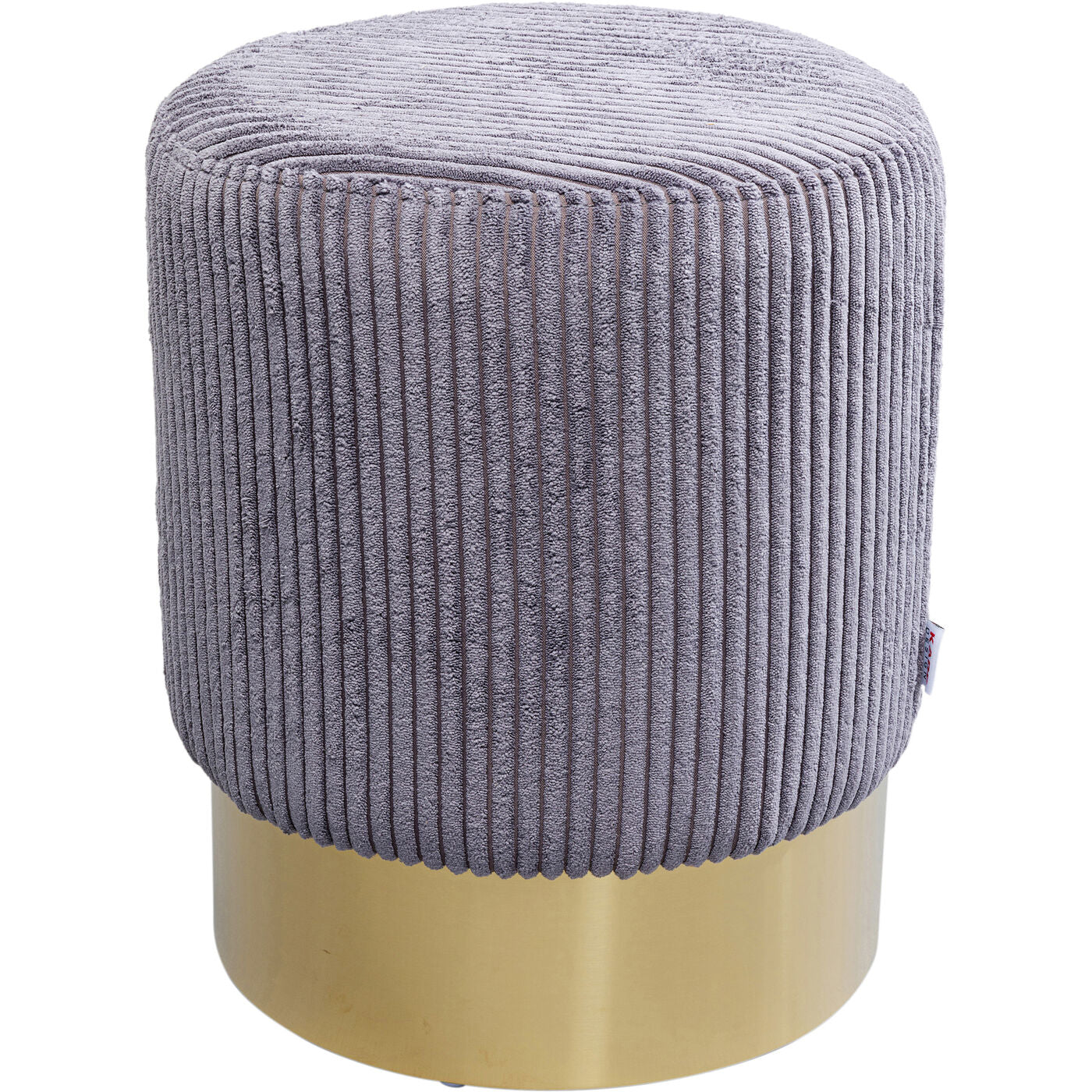 Stool Cherry Grey Cord Brass Ø35cm