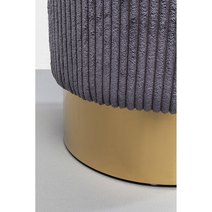 Stool Cherry Grey Cord Brass Ø35cm