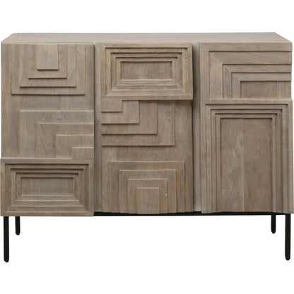 Geometric Wood Sideboard