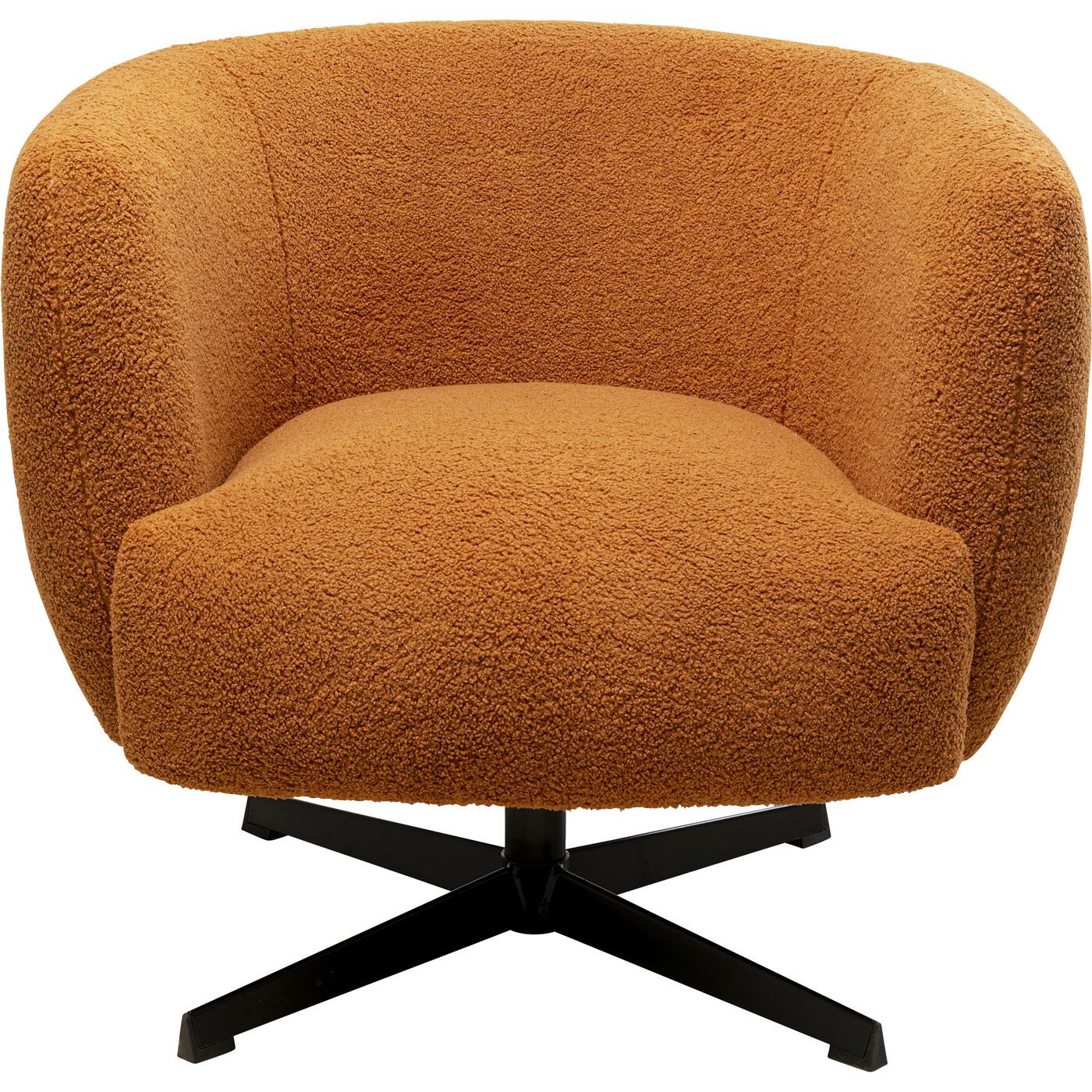 Swivel Armchair Peony Fuzzy Brown