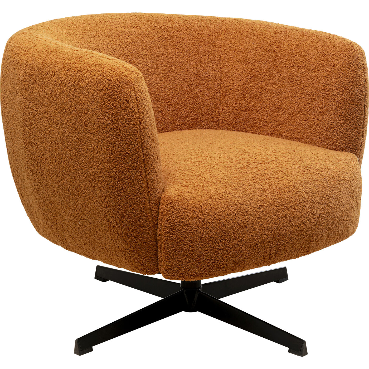 Swivel Armchair Peony Fuzzy Brown