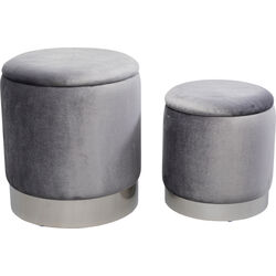 Stool Cherry Storage Grey Silver (2/Set)