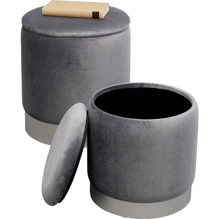 Stool Cherry Storage Grey Silver (2/Set)