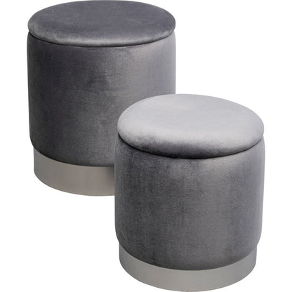 Stool Cherry Storage Grey Silver (2/Set)