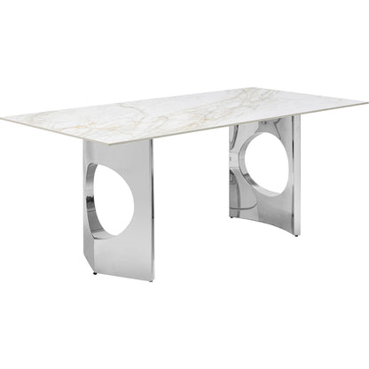 Table Eternity Oho Chrome Ceramic 180x90cm