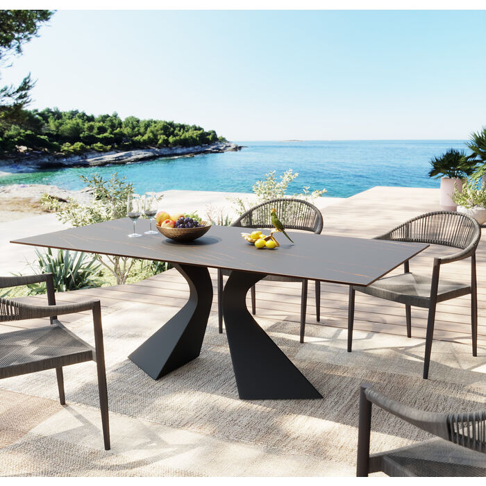 Table Gloria Outdoor Ceramic Black 180x90cm