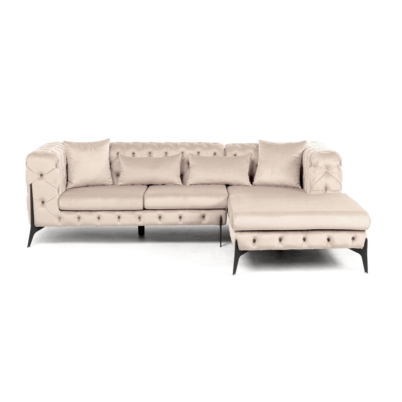 Corner Sofa Bellissima Velvet Taupe Right 240x180