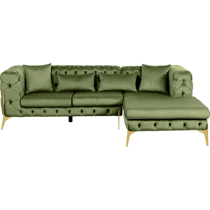 Corner Sofa Bellissima Velvet Green Right 240x180