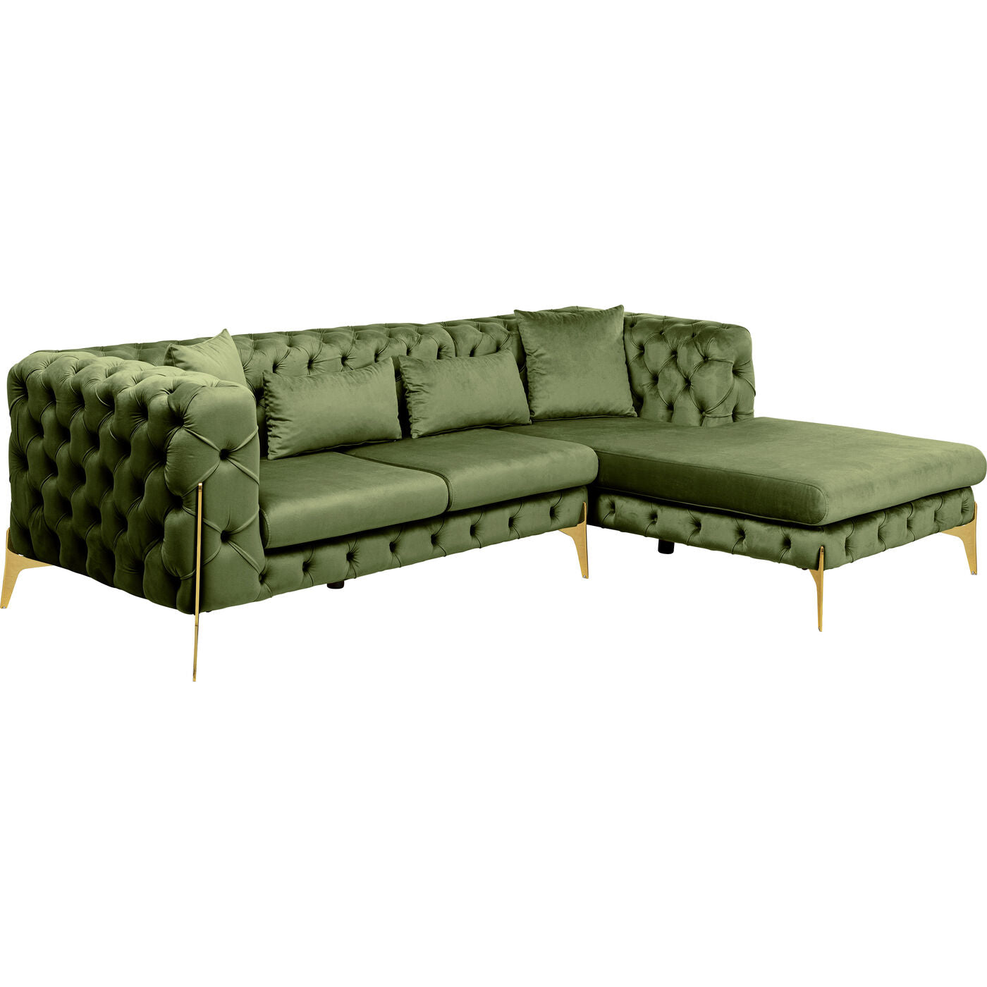 Corner Sofa Bellissima Velvet Green Right 240x180