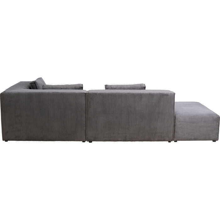 Grey Corner Sofa with Ottoman 