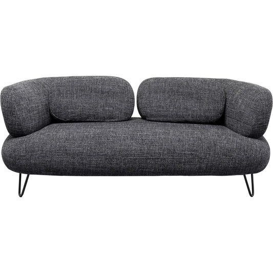 Sofa 2-Seater Peppo Melange Black 182cm