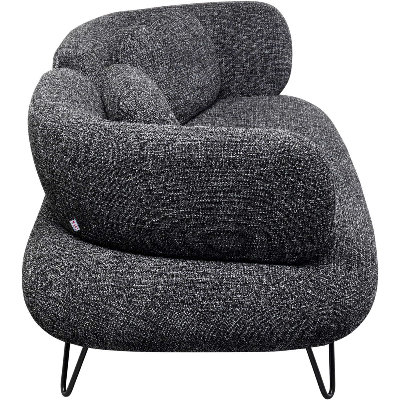 Sofa 2-Seater Peppo Melange Black 182cm