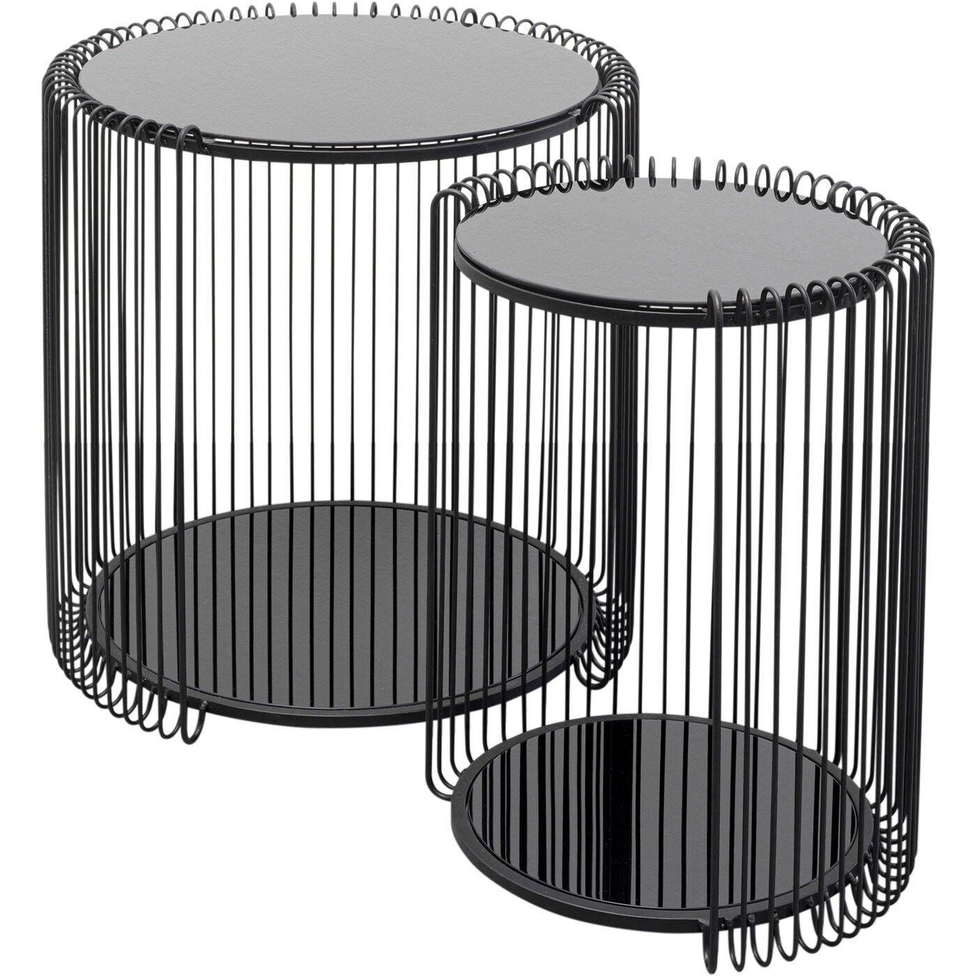 Side Table Wire Cut Out Black Ø45cm (2/Set)