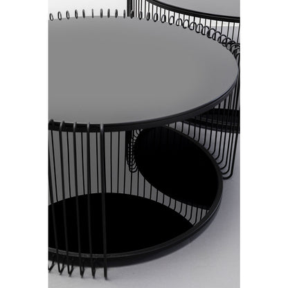 Coffee Table Wire Cut Out Black (2/Set)