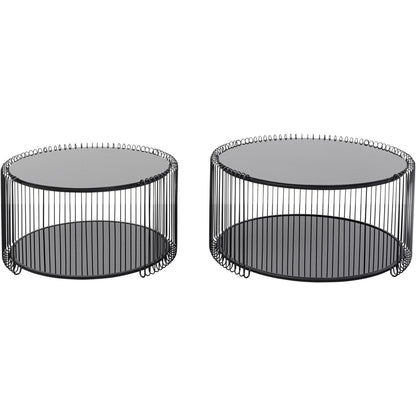 Coffee Table Wire Cut Out Black (2/Set)