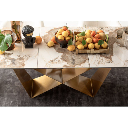 Extension Table Connesso Brass 200(+60)x90cm