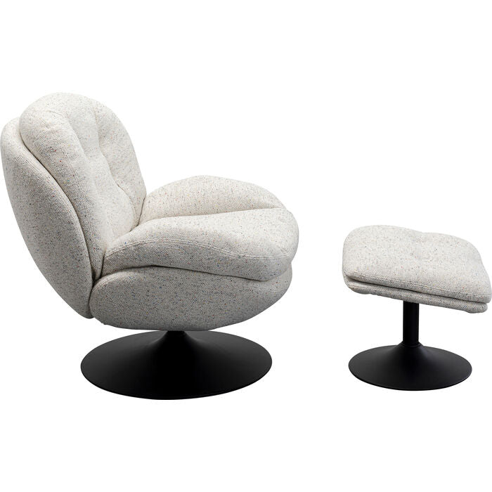 Swivel Armchair + Stool Standford