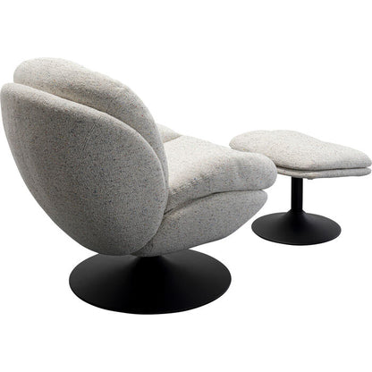 Swivel Armchair + Stool Standford