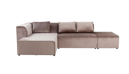 Corner Sofa Infinity Velvet Taupe Left