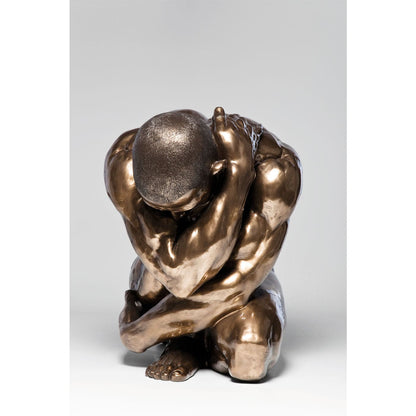 Deco Figurine Nude Man Hug Bronze 54cm - JULIA VENCE STORE