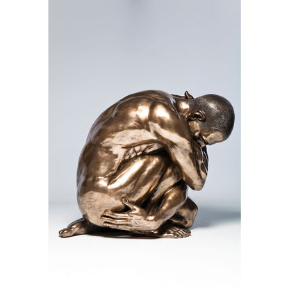 Deco Figurine Nude Man Hug Bronze 54cm - JULIA VENCE STORE