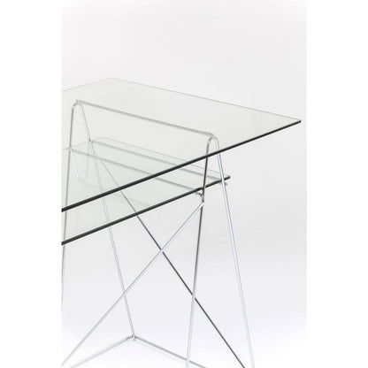 Desk Polar Chrome 8 mm tempered glass - JULIA VENCE STORE