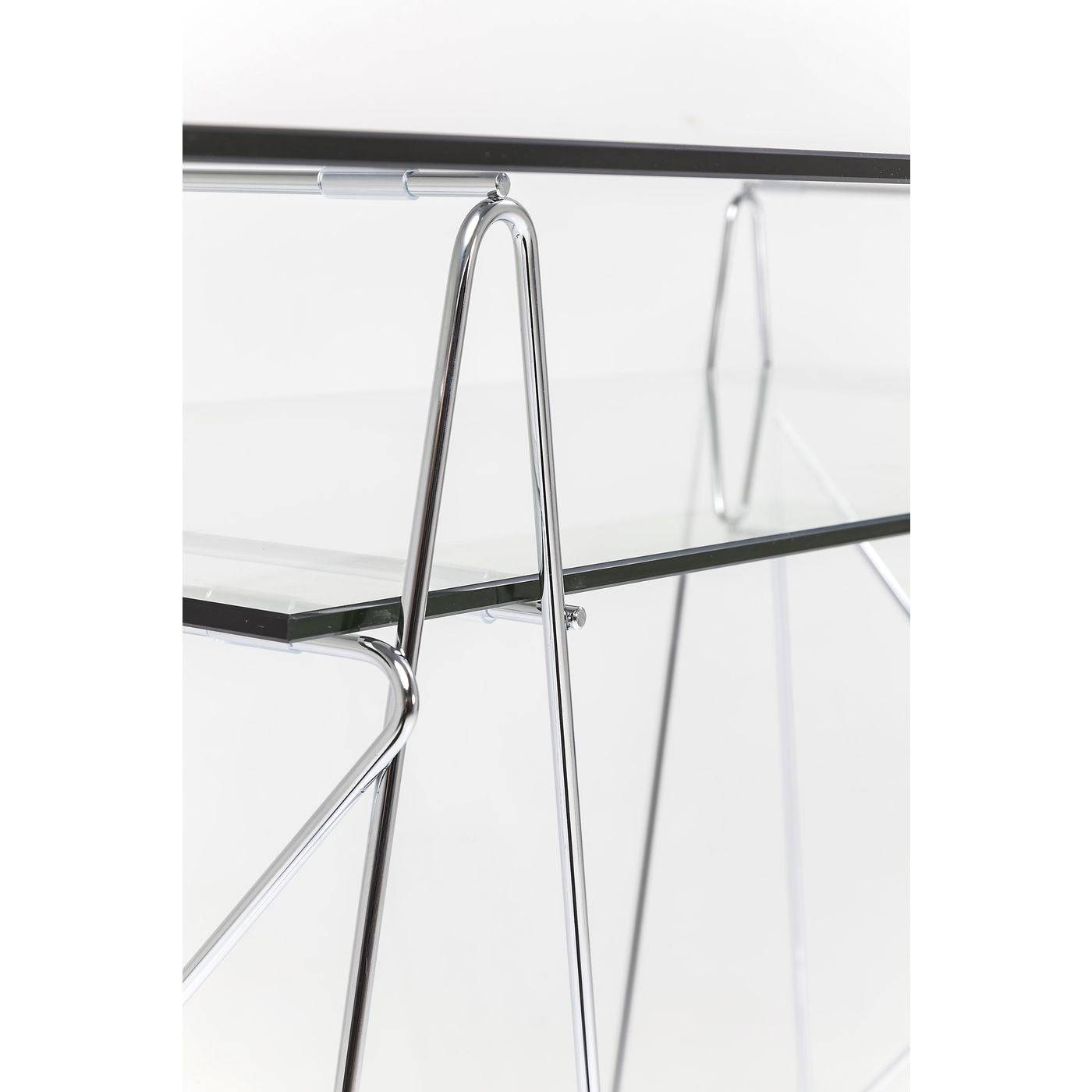 Desk Polar Chrome 8 mm tempered glass - JULIA VENCE STORE