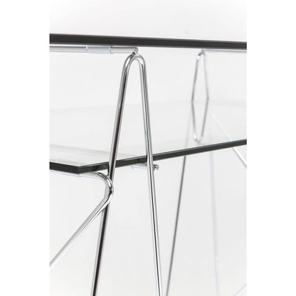 Desk Polar Chrome 8 mm tempered glass - JULIA VENCE STORE