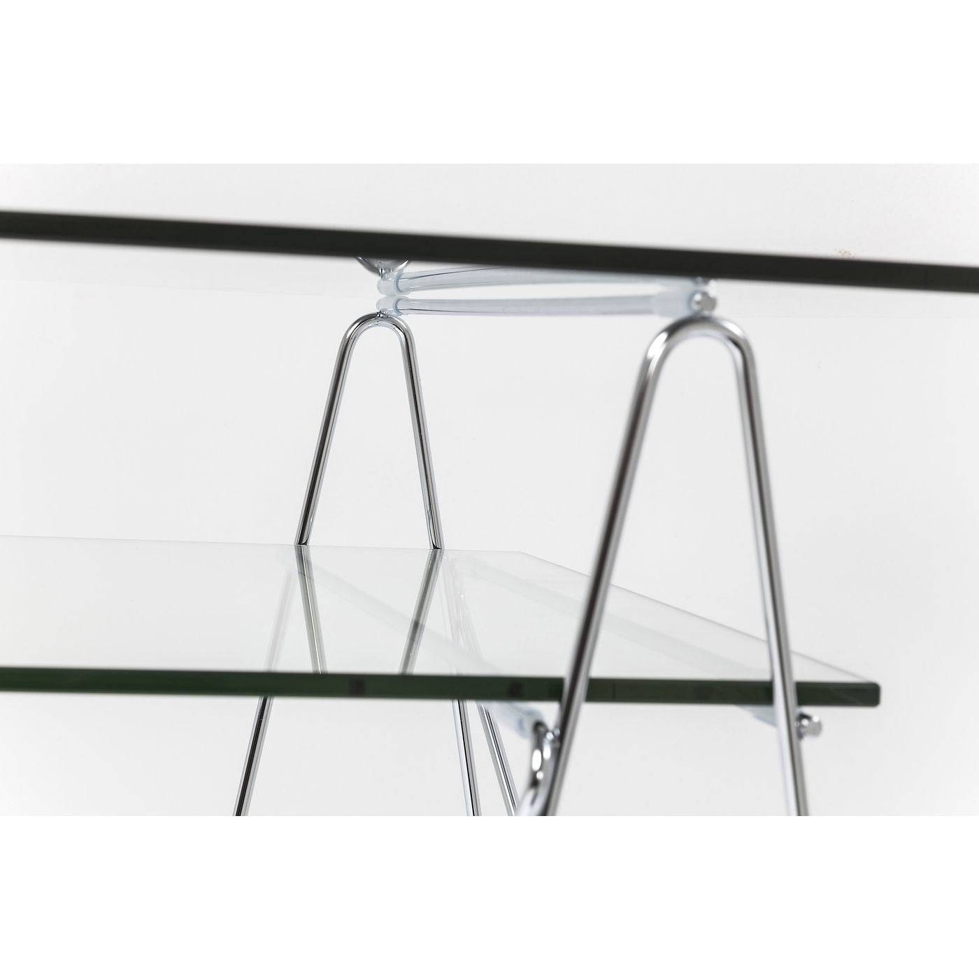 Desk Polar Chrome 8 mm tempered glass - JULIA VENCE STORE