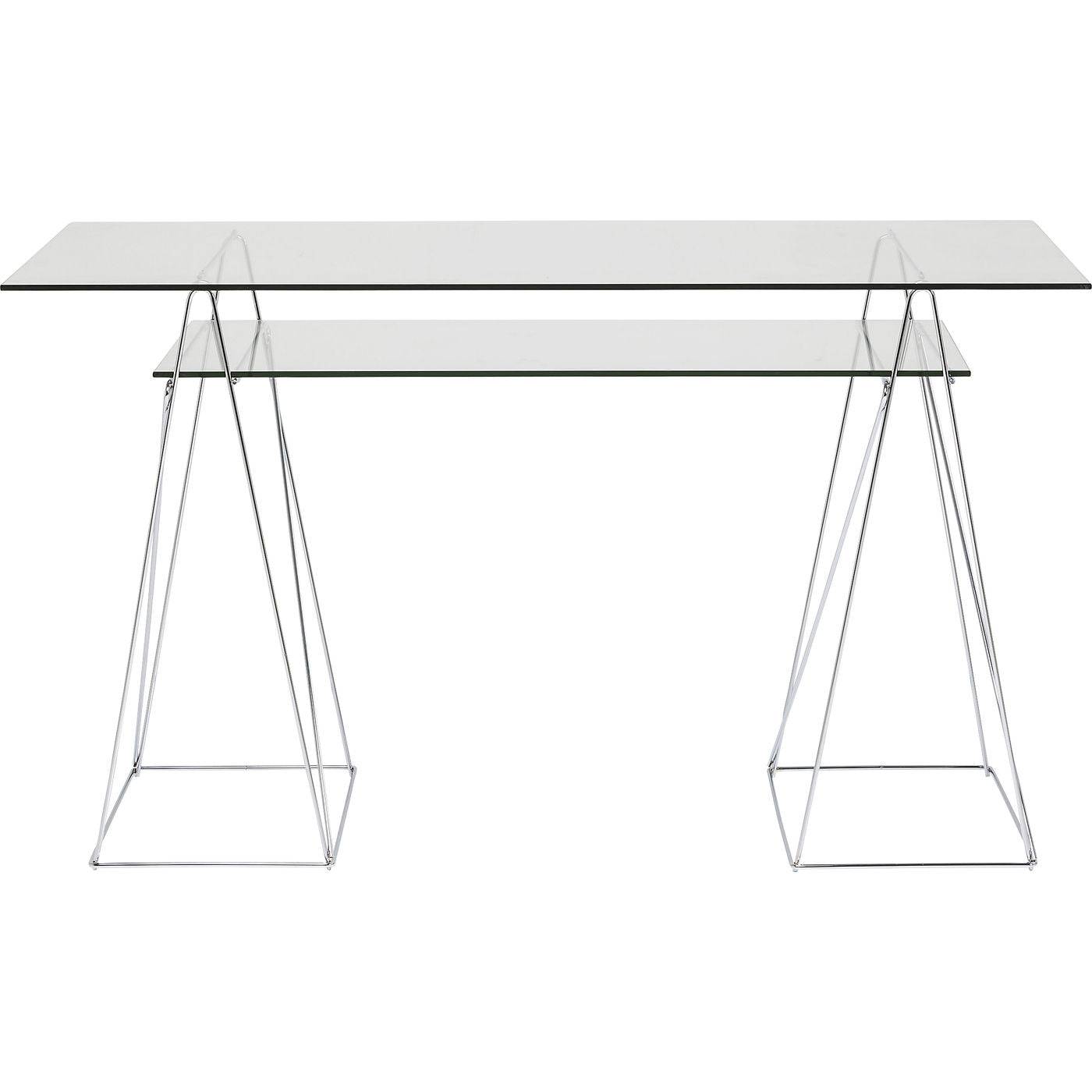 Desk Polar Chrome 8 mm tempered glass - JULIA VENCE STORE