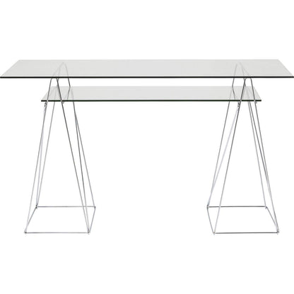 Desk Polar Chrome 8 mm tempered glass - JULIA VENCE STORE