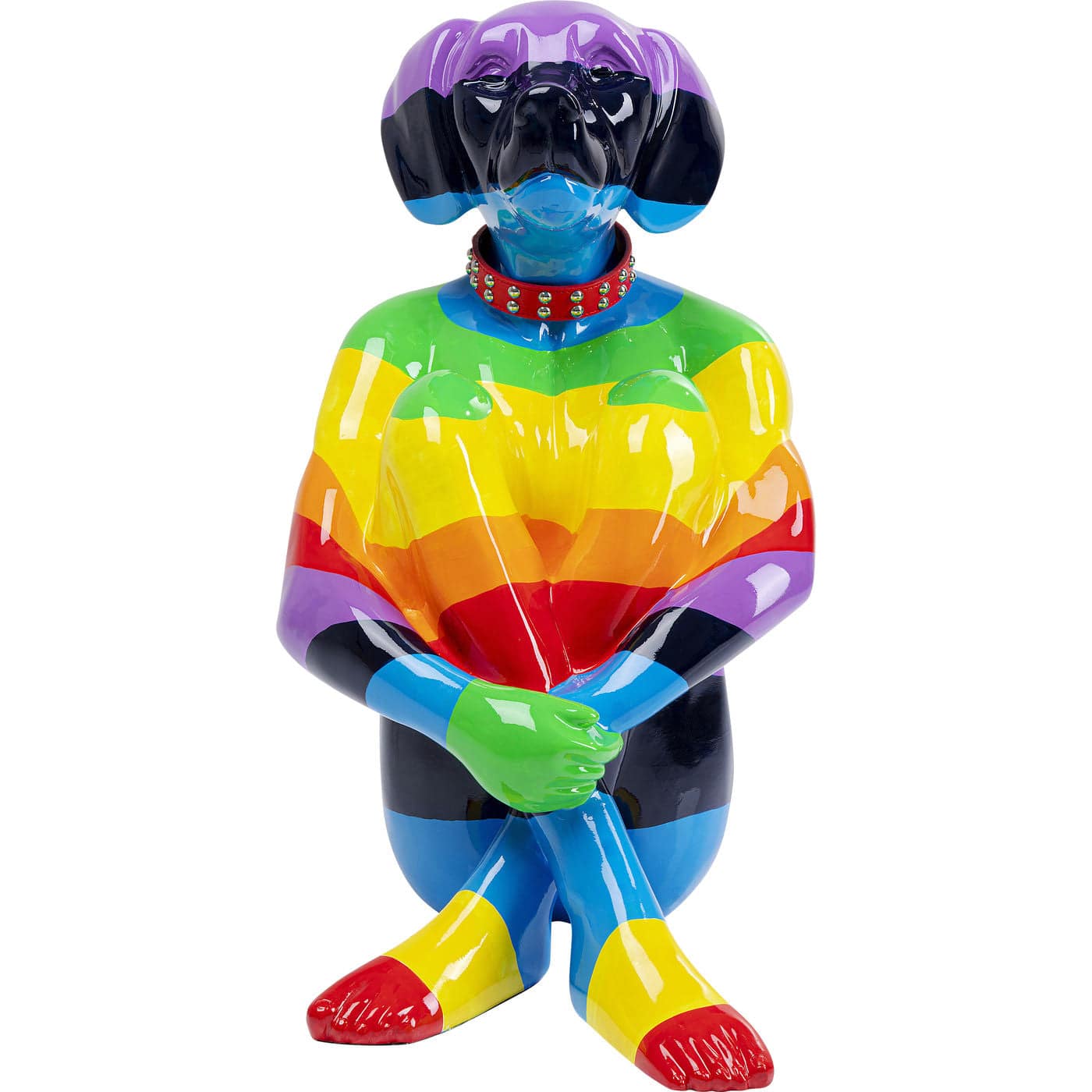 Deco Figurine Sitting Dog Rainbow 80 - JULIA VENCE STORE