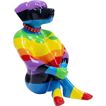 Deco Figurine Sitting Dog Rainbow 80 - JULIA VENCE STORE