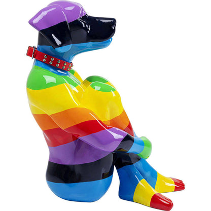 Deco Figurine Sitting Dog Rainbow 80 - JULIA VENCE STORE