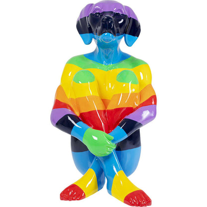 Deco Figurine Sitting Dog Rainbow 173cm - JULIA VENCE STORE